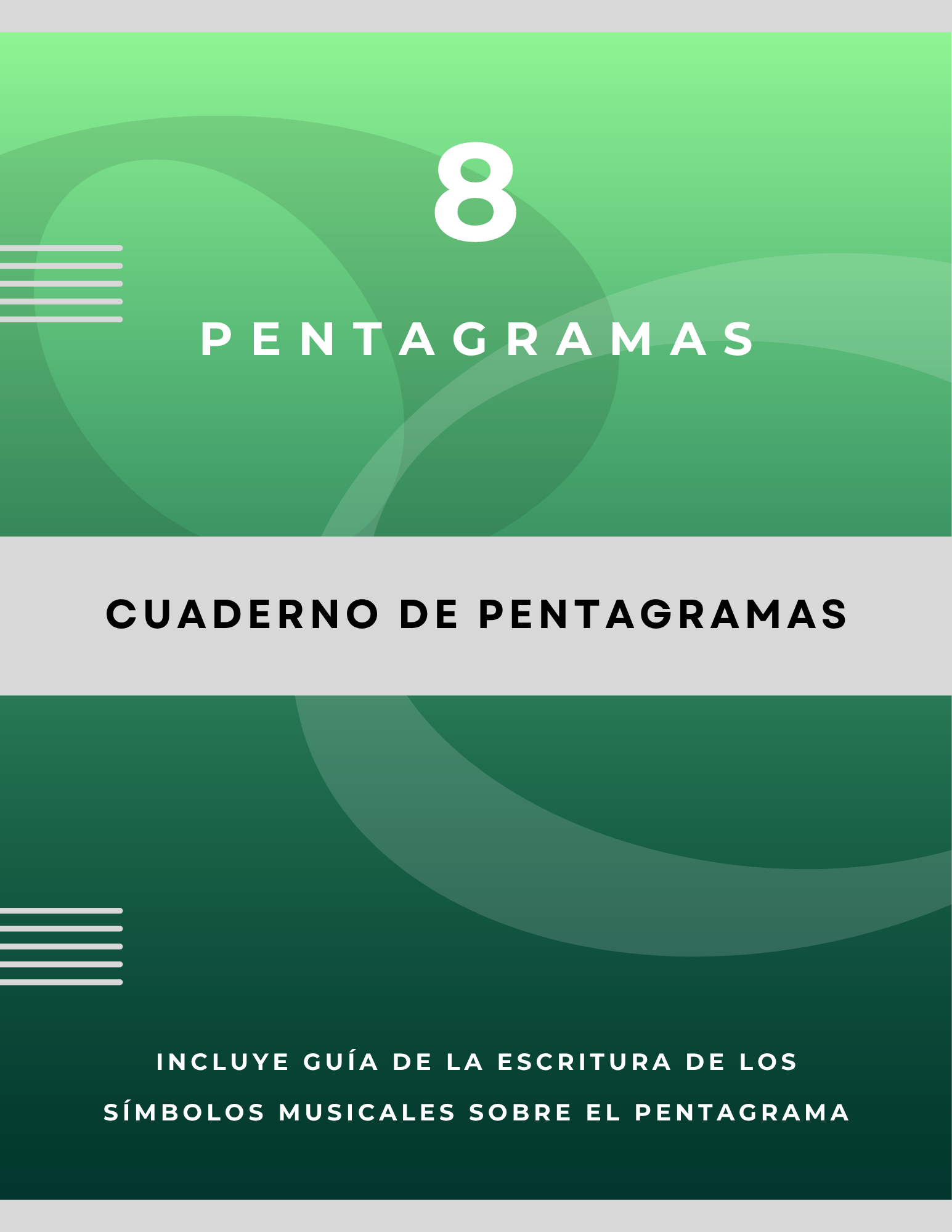 Cuaderno de pentagramas — edición verde